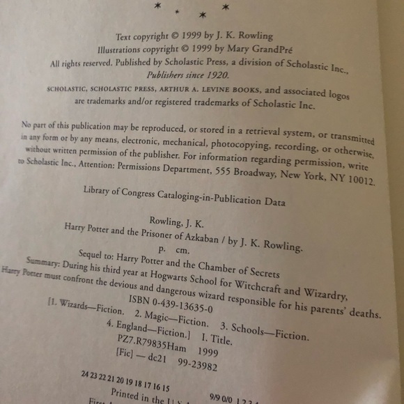🎃🍎HarryPotter & the Prisoner of Azkaban1st Ed.Bookw/errors?620$40 or $35w/offer - Picture 2 of 3